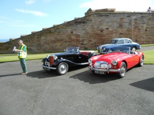 Ian Whyte checking cars at Bamburgh Castle