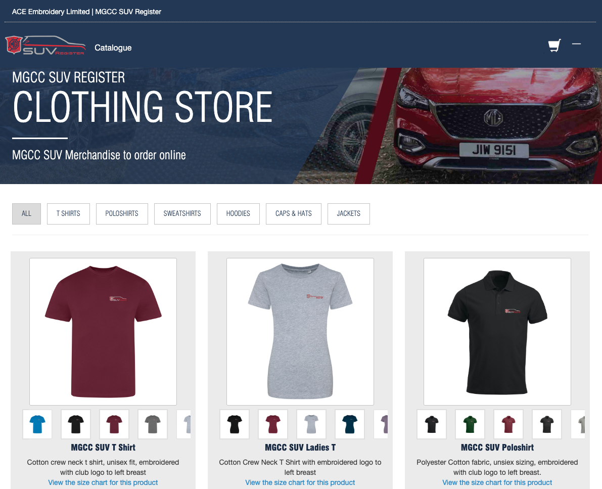 SUV Register Merchandise Site