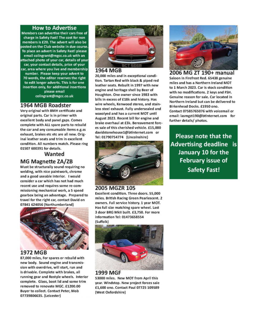 MGs For Sale MG Car Club