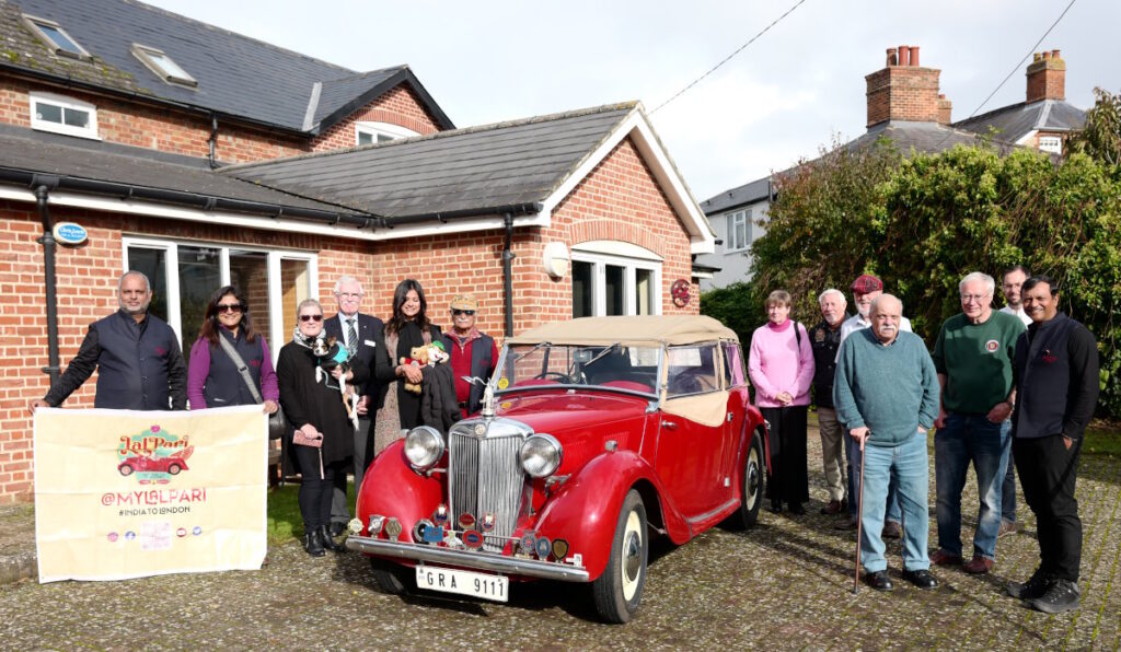 The MG Y Type back in Abingdon after an epic journey surrounded by friends
