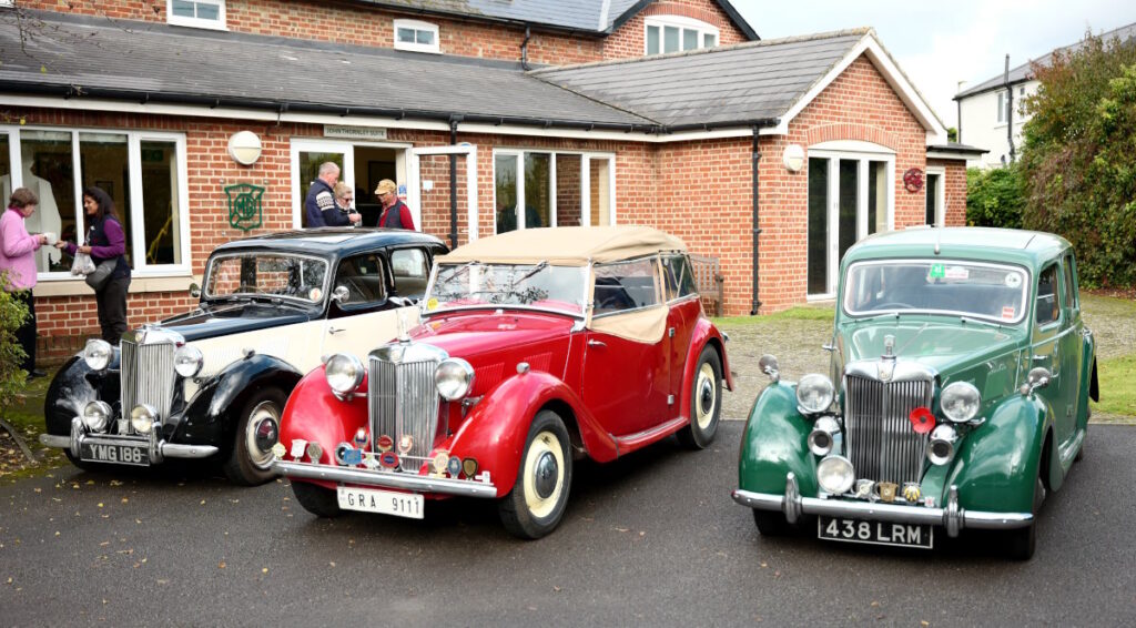 The Y Type Tourer Lal Pari flanked by two Y Types owned by MG Car Club members